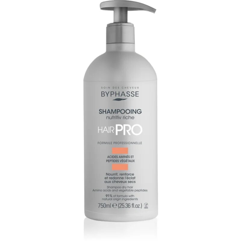 BYPHASSE Hair Pro подхранващ шампоан за суха коса 750 мл.