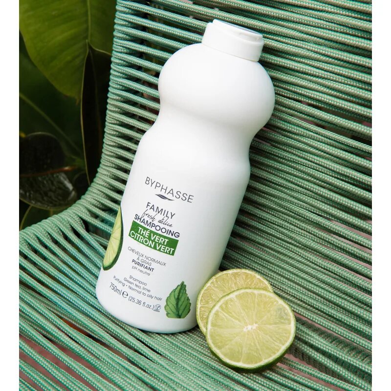 BYPHASSE Lime & Green ултрауспокояващ шампоан за нормална към мазна коса и чувствителен скалп 750 мл.