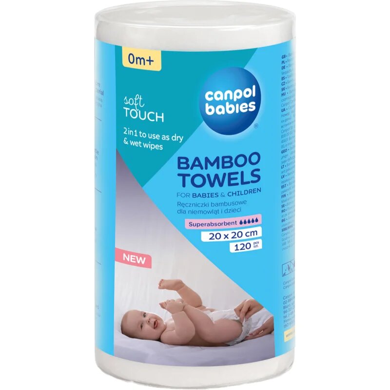 Canpol Babies Bamboo Towels еднократни кърпи 0m+ 20x20 cm 120 бр.