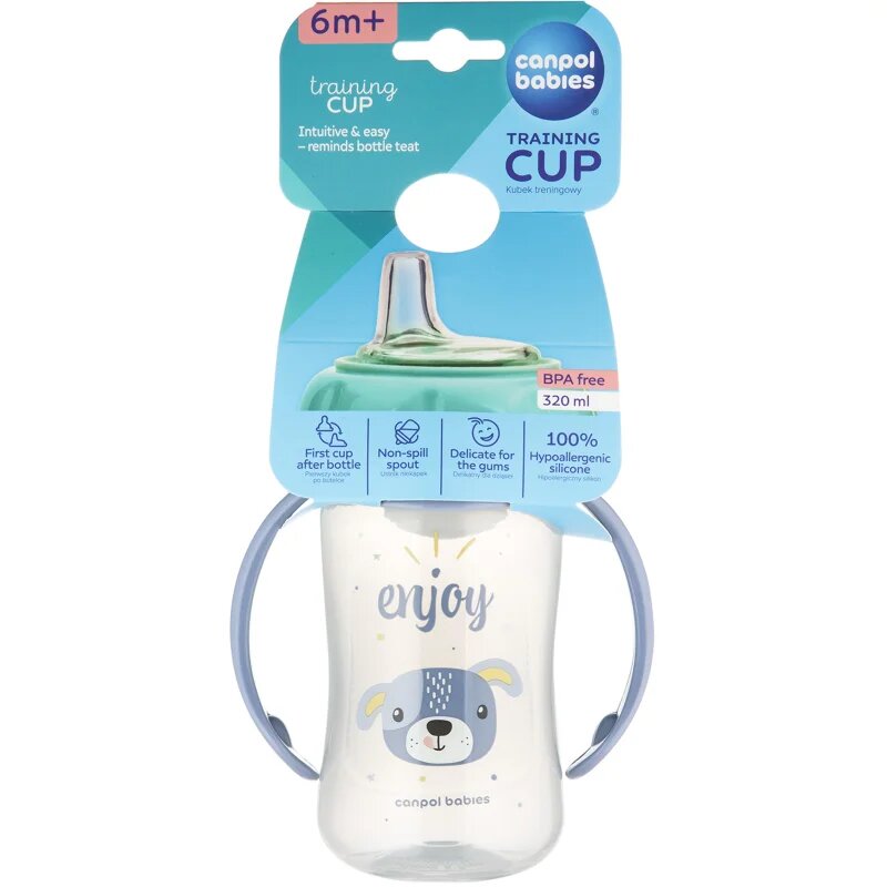 Canpol Babies Cute Animals Training Cup преходна чаша Dog 6m+ 1 бр.