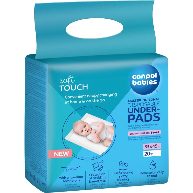 Canpol Babies Disposable Underpads еднократни подложки за смяна на пелените 33x45 cm 20 бр.