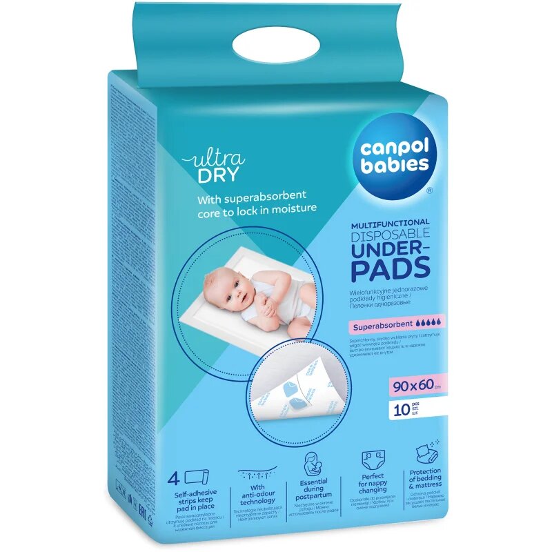 Canpol Babies Disposable Underpads еднократни подложки за смяна на пелените Super Absorbent 10 бр.
