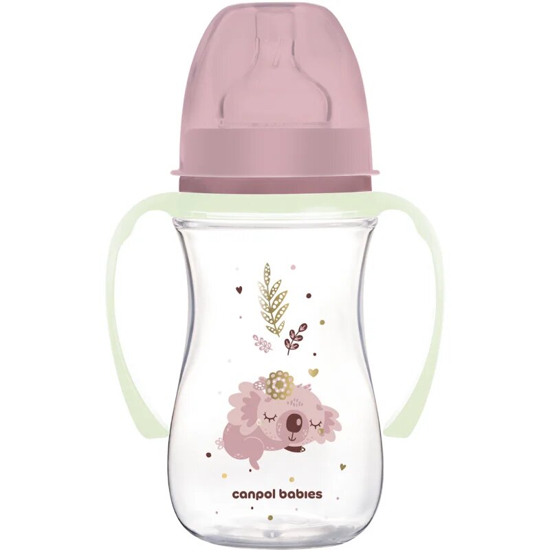 Canpol Babies EasyStart Sleepy Koala 240 ml бебешко шише 3 m+ Pink 1 бр.