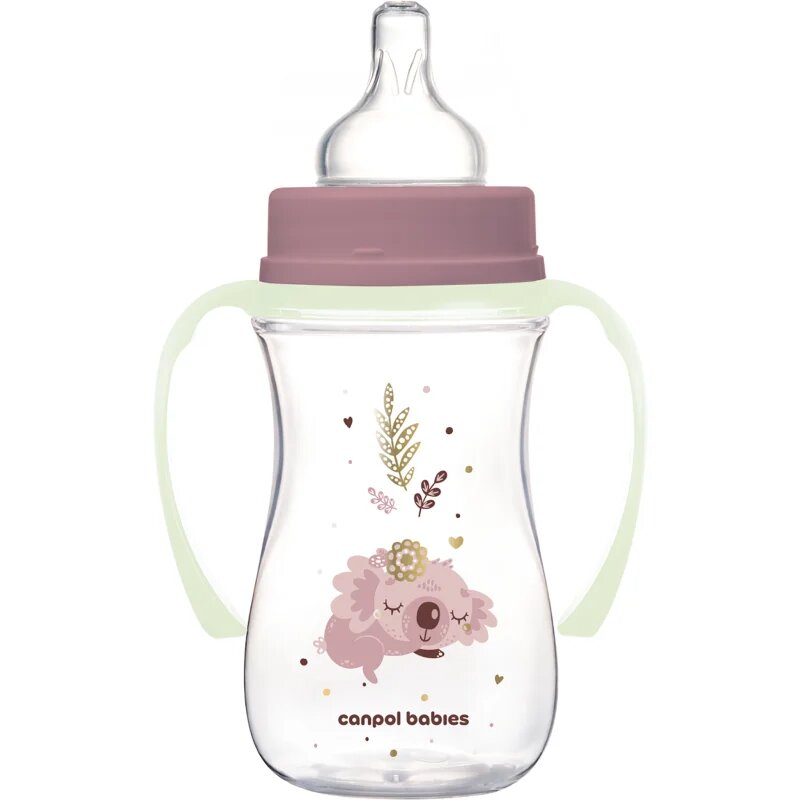 Canpol Babies EasyStart Sleepy Koala 240 ml бебешко шише 3 m+ Pink 1 бр.