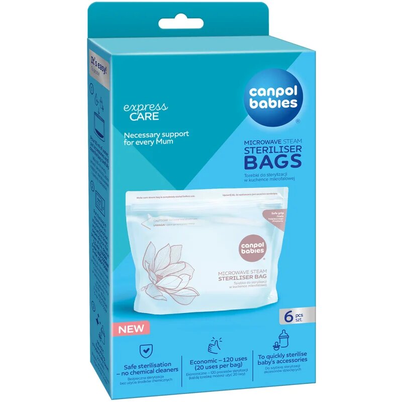 Canpol Babies Microwave Sterilization Bags пликчета за стерилизиране за микровълнова фурна 6 бр.