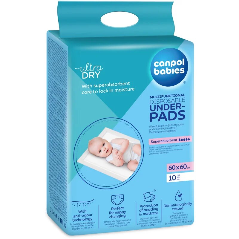 Canpol Babies Multifunctional Underpads еднократни подложки за смяна на пелените 60x60 cm 10 бр.