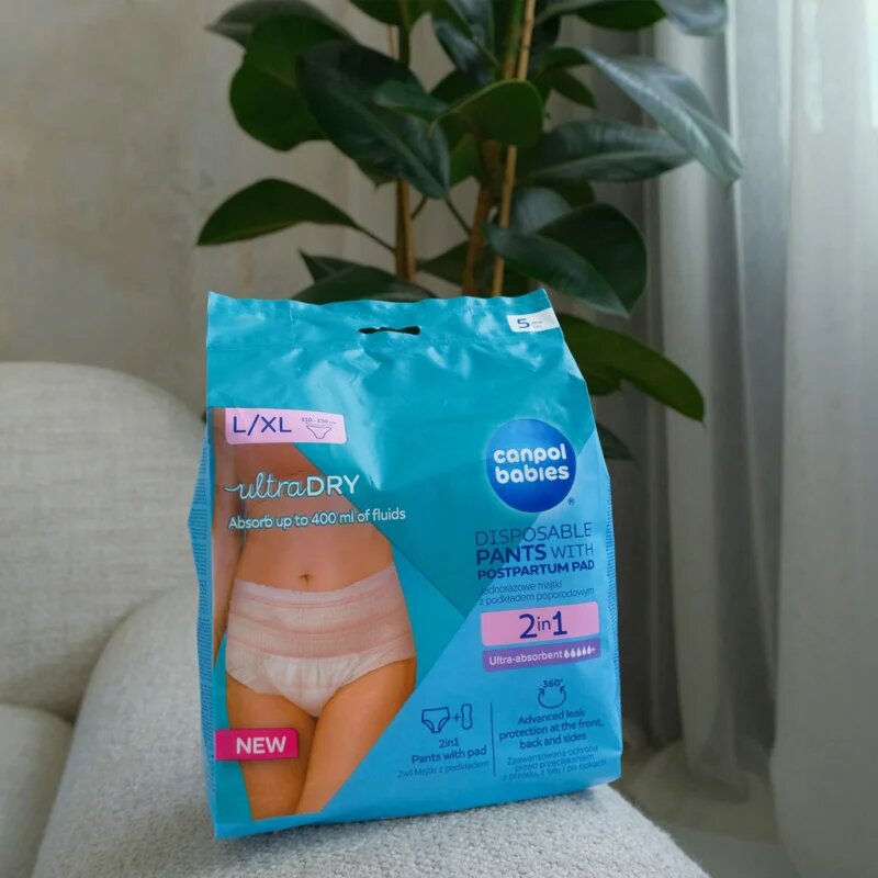Canpol Babies Pants With Postpartum Pad следродилни бикини и боксерки еднократни 2в1 L/XL 5 бр.