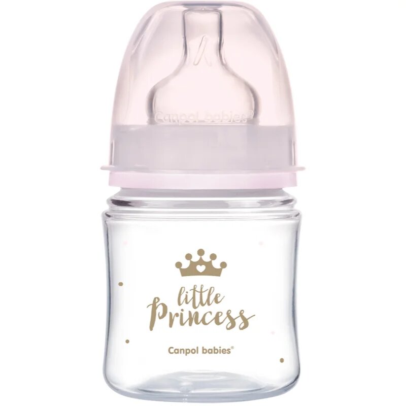 Canpol Babies Royal Baby бебешко шише 0m+ Pink 1 бр.