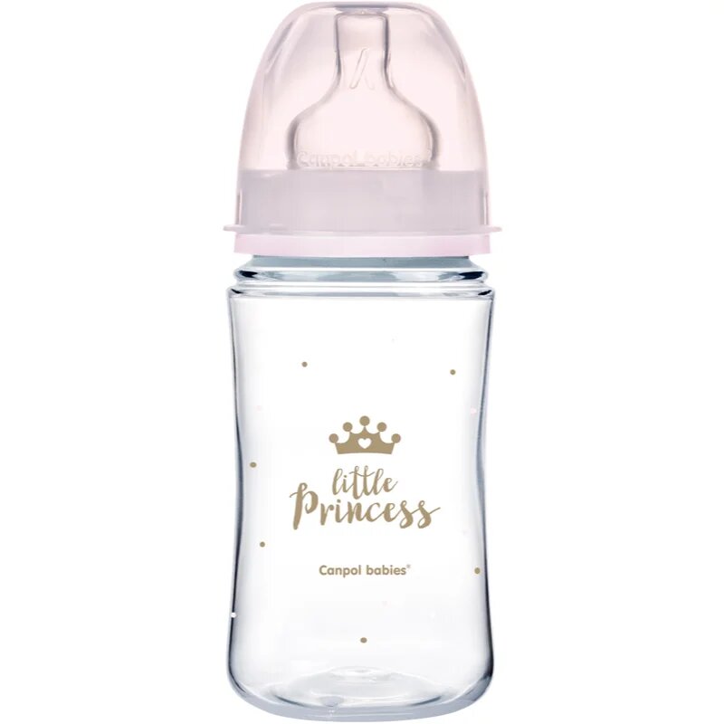 Canpol Babies Royal Baby бебешко шише 3m+ Pink 1 бр.