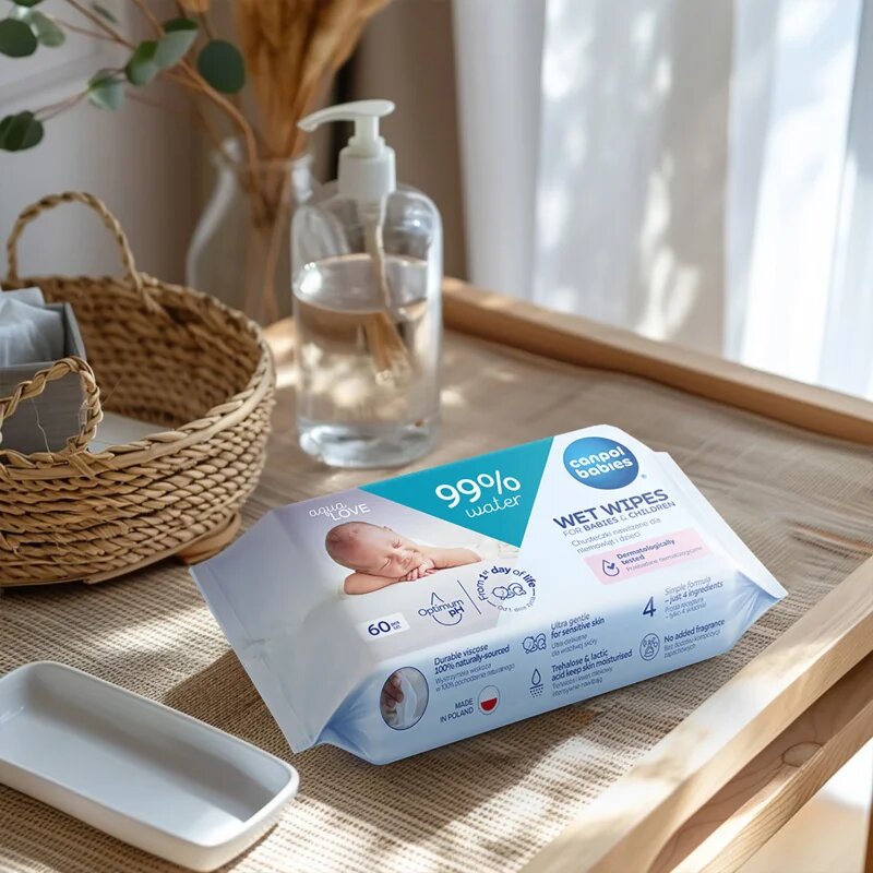 Canpol Babies Wet Wipes 99% Water нежни мокри кърпички за бебета 60 бр.