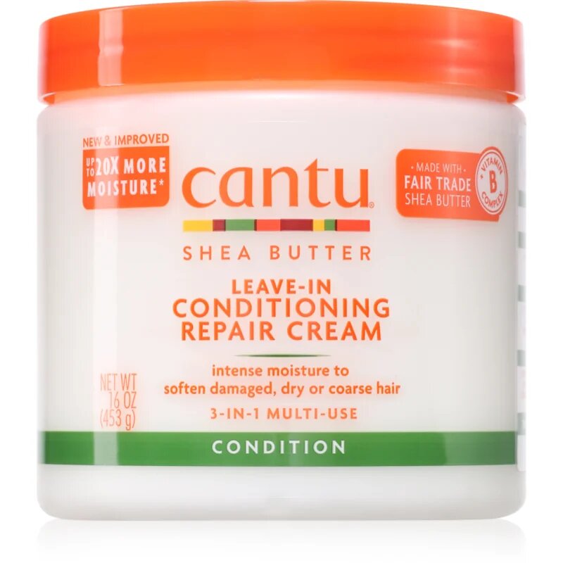 CANTU Shea Butter Leave-In Conditioning Cream балсам без отмиване за увредена коса 453 гр.