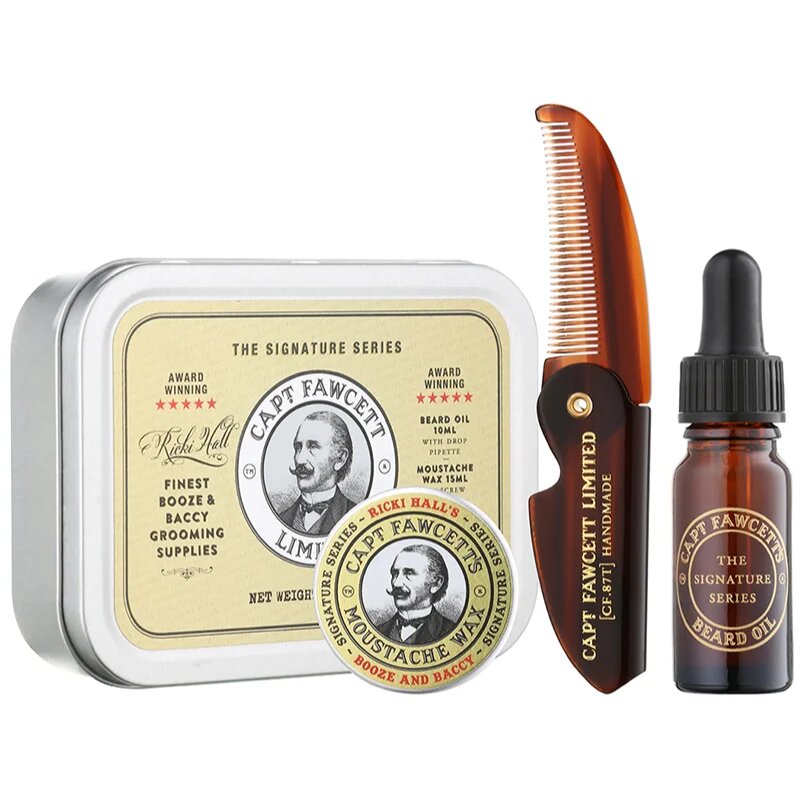 Captain Fawcett Ricki Hall´s Booze & Baccy Grooming Kit подаръчен комплект за брадата за мъже