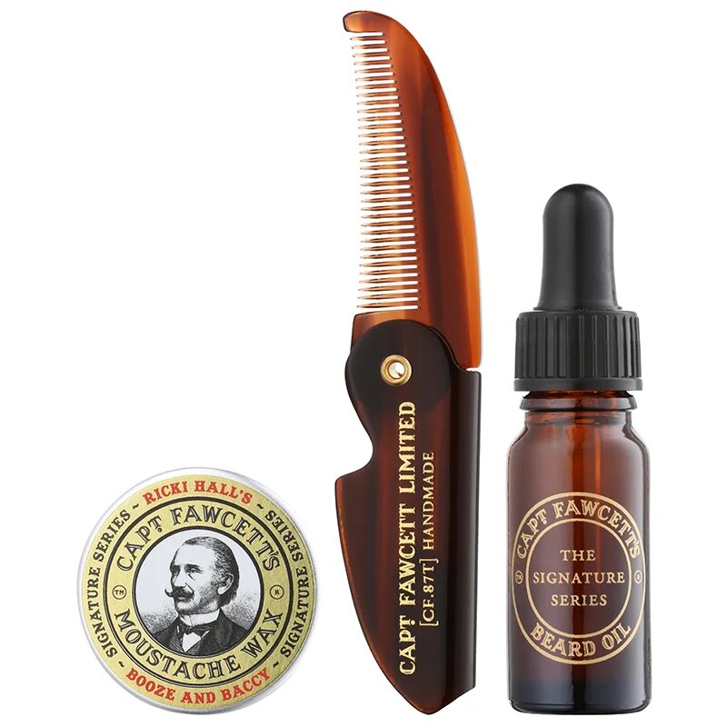 Captain Fawcett Ricki Hall´s Booze & Baccy Grooming Kit подаръчен комплект за брадата за мъже