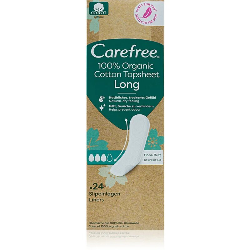Carefree Organic Cotton Long дамски превръзки 24 бр.