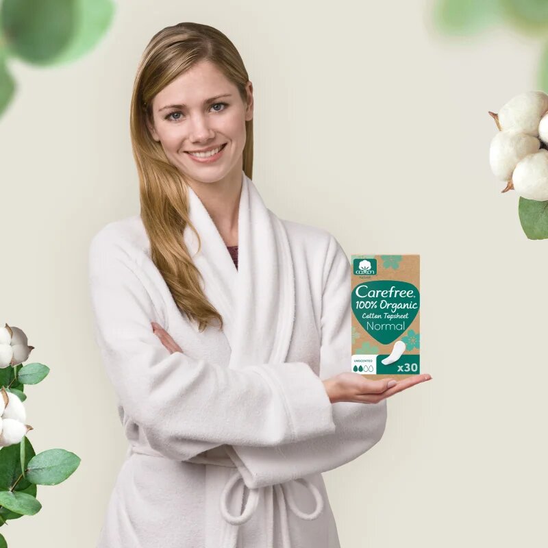 Carefree Organic Cotton Normal дамски превръзки 30 бр.