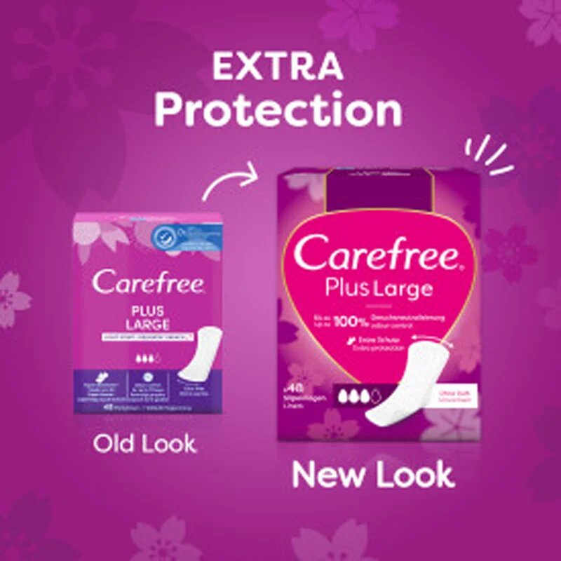 Carefree Plus Large Light Scent дамски превръзки 48 бр.