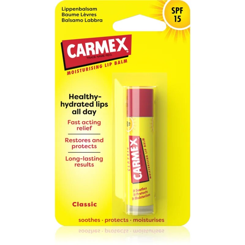Carmex Classic хидратиращ балсам за устни в тубичка SPF 15 4.25 гр.