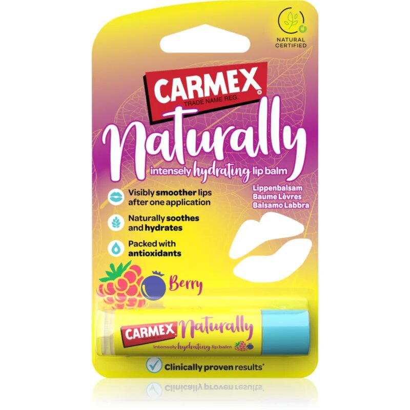 Carmex Naturally Berry хидратиращ балсам за устни в тубичка 4.25 гр.