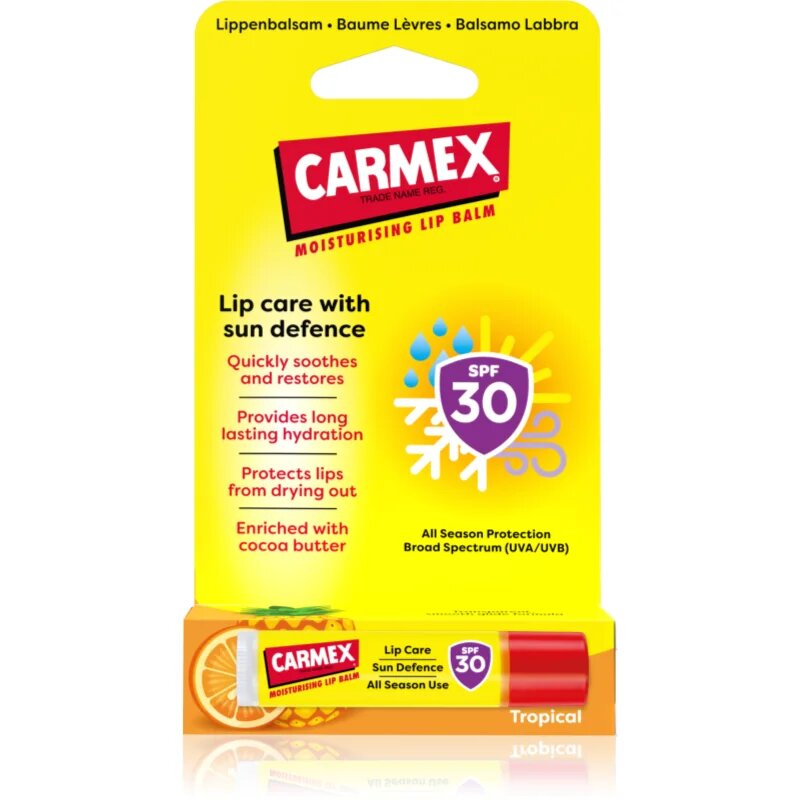 Carmex Tropical Sun Defense защитен балсам за устни SPF 30 425 гр.