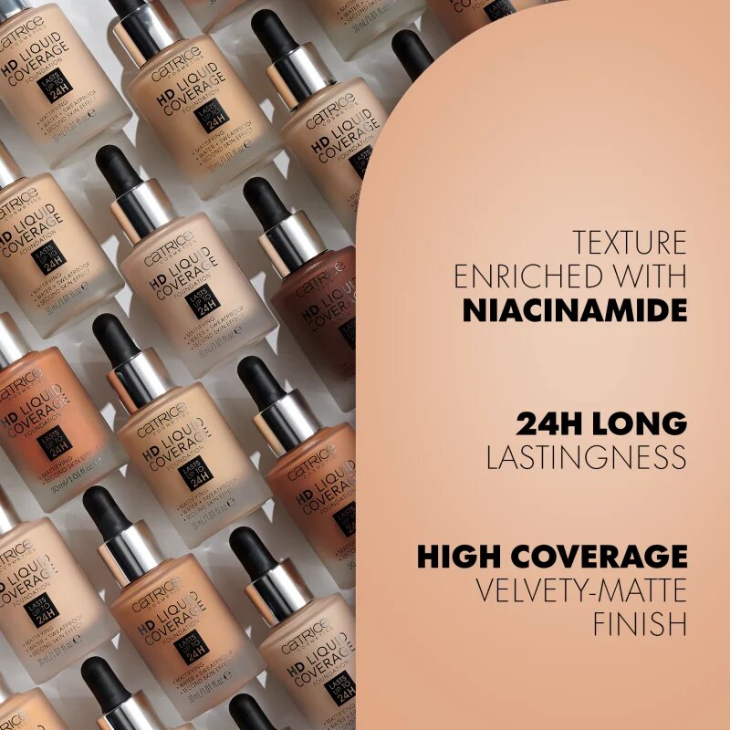 Catrice HD Liquid Coverage фон дьо тен цвят 040 Warm Beige 30 мл.