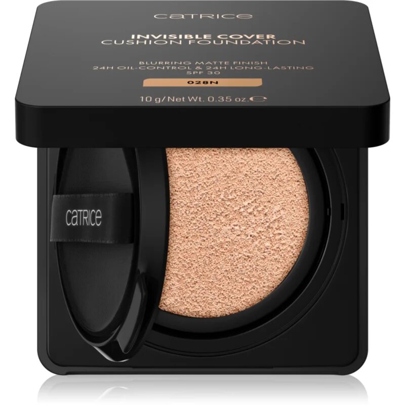Catrice Invisible Cover Cushion Foundation матиращ фон дьо тен в гъба SPF 30 цвят 028N 10 гр.