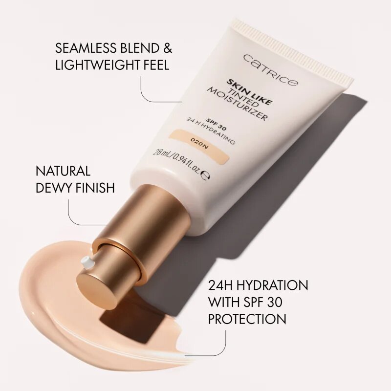 Catrice Skin Like Tinted Moisturizer хидратиращ тониращ крем SPF 30 цвят 042C 28 мл.