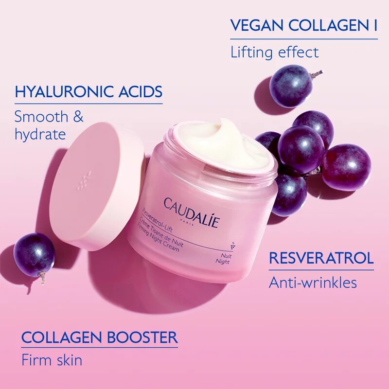 Caudalie Resveratrol-Lift нощен крем с Anti-age ефект за регенерация и възстановяване на кожата 50 мл.