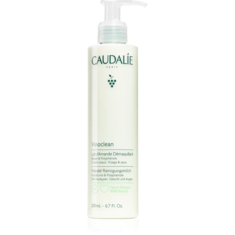 Caudalie Vinoclean мляко за почистване на грим за лице и очи 200 мл.