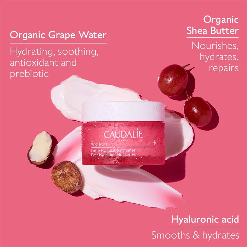 Caudalie VinoHydra Deep Hydration Moisturizer интензивен хидратиращ крем за суха кожа за чувствителна кожа на лицето 50 мл.