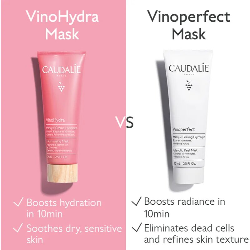 Caudalie VinoHydra Moisturizing Mask хидратираща маска с подхранващ ефект 75 мл.