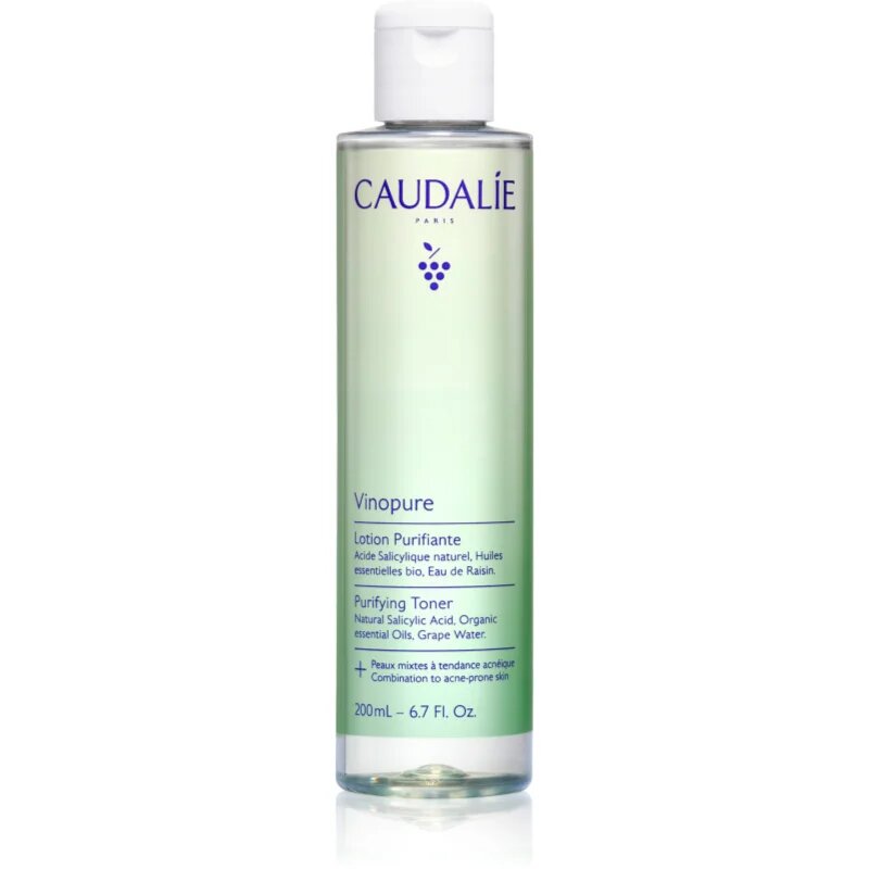 Caudalie Vinopure Purifying Toner почистващ тоник за смесена кожа 200 мл.