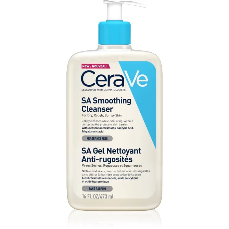 CeraVe Cleansers SA Smoothing Cleanser почистващ и омекотяващ гел за суха кожа 473 мл.