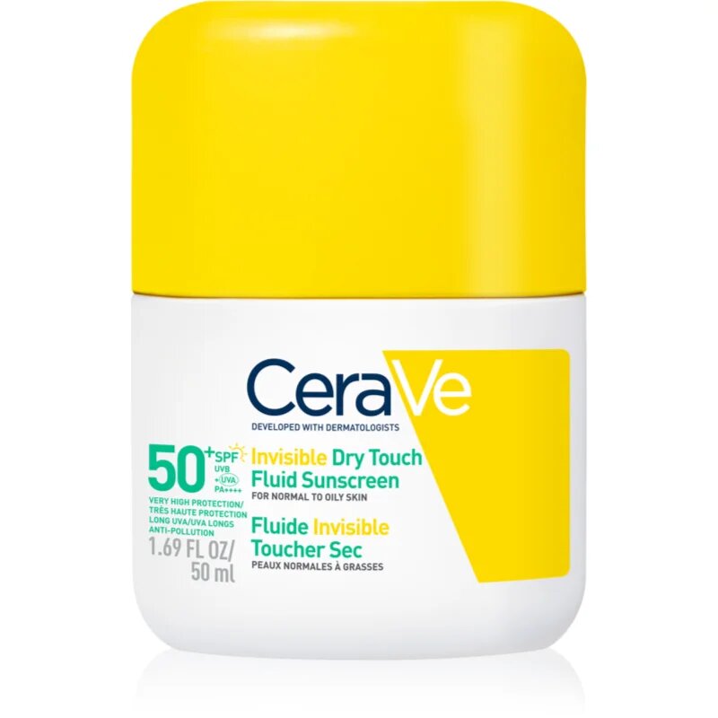 CeraVe Invisible Dry Touch Fluid SPF 50+ защитен флуид с матиращ ефект SPF 50+ 50 мл.