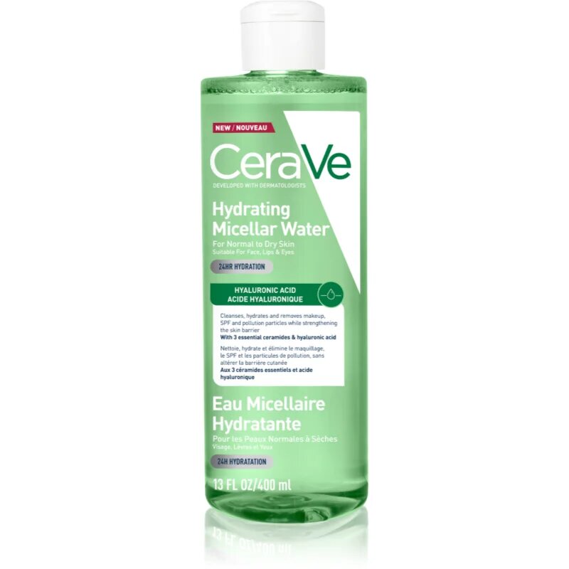 CeraVe Micellar Water Hydrating почистваща мицеларна вода за нормална към суха кожа 400 мл.