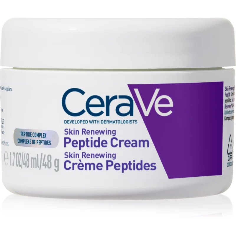 CeraVe Skin Renewing Peptide Cream регенериращ нощен крем за въстановяване плътността на кожата 48 гр.