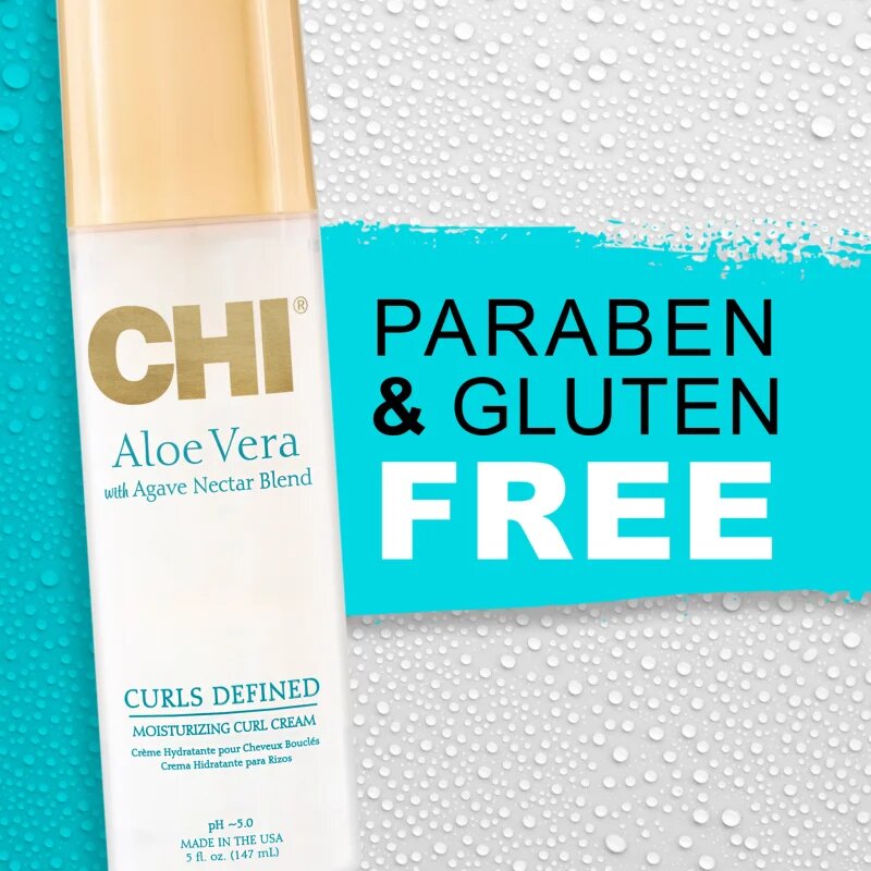 CHI Aloe Vera Moisturizing Curl Cream спрей без отмиване за чуплива и къдрава коса 147 мл.