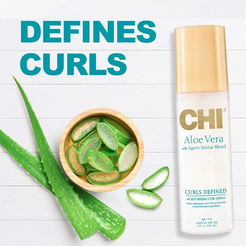 CHI Aloe Vera Moisturizing Curl Cream спрей без отмиване за чуплива и къдрава коса 147 мл.