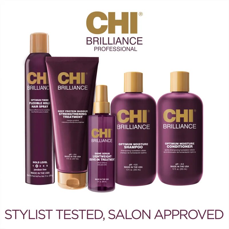 CHI Brilliance Optimum Moisture Shampoo хидратиращ шампоан за блясък и мекота на косата 355 мл.