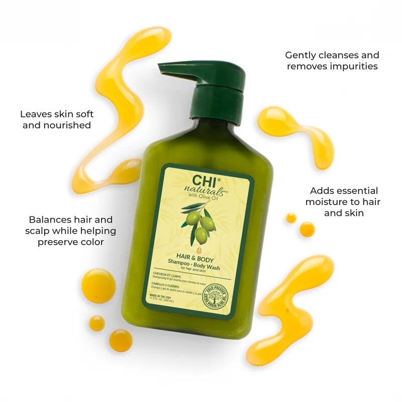 CHI Olive Naturals Hair & Body Shampoo шампоан и душ гел с маслинено олио 2в1 340 мл.