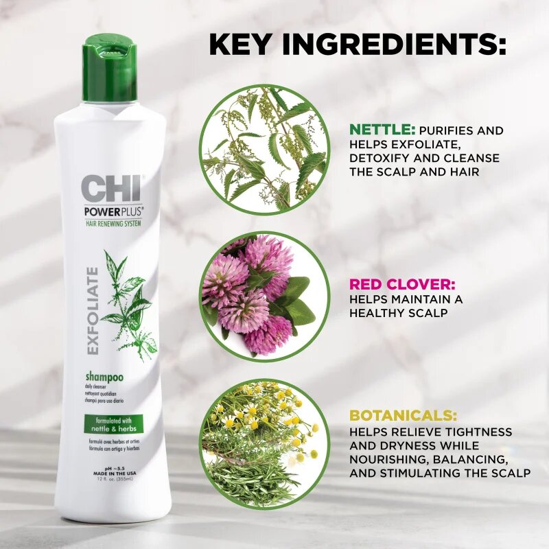 CHI Power Plus Exfoliate Shampoo ексфолиращ шампоан за възобновяване на скалпа 355 мл.