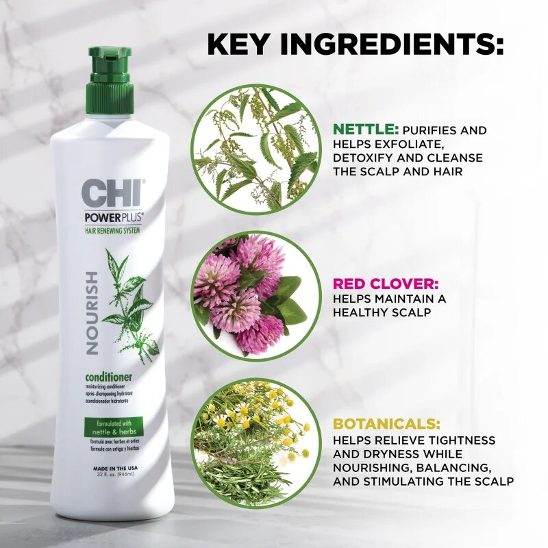 CHI Power Plus Nourish Conditioner подхранващ балсам за възобновяване на скалпа 946 мл.