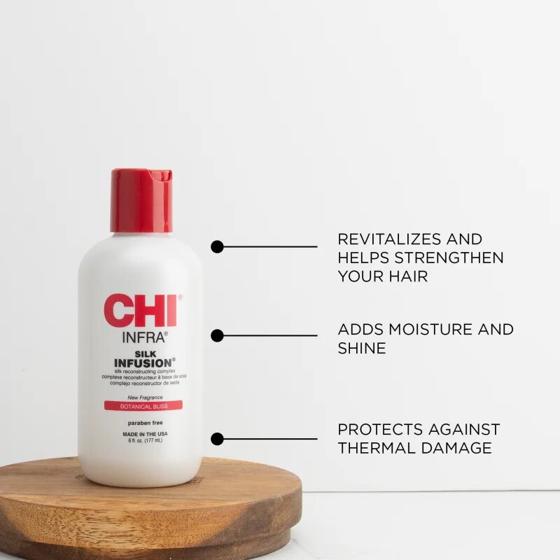 CHI Silk Infusion Botanical Bliss подсилващ и регенериращ серум за коса с коприна 177 мл.
