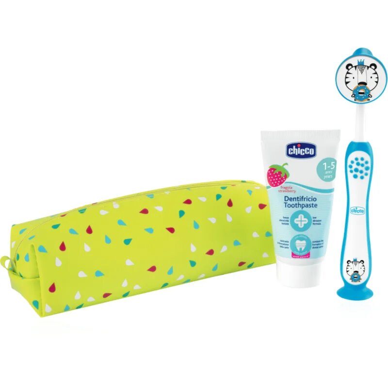 Chicco Always Smiling Set 3y+ Комплект за дентална грижа с калъфка Tiger 1 бр.