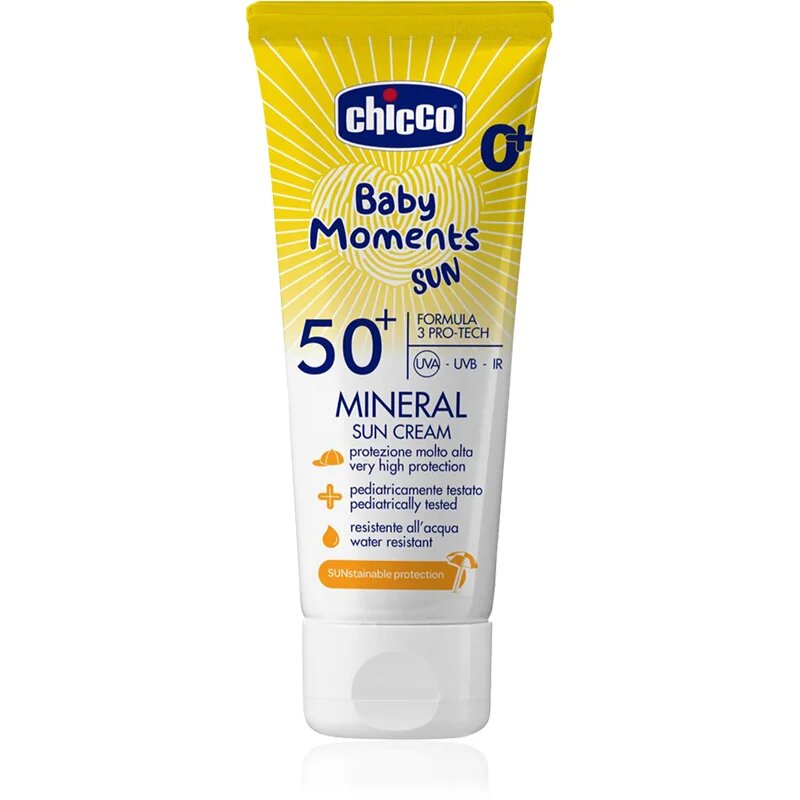 Chicco Baby Moments Sun Mineral крем за тен за деца SPF 50+ 0 m+ 75 мл.
