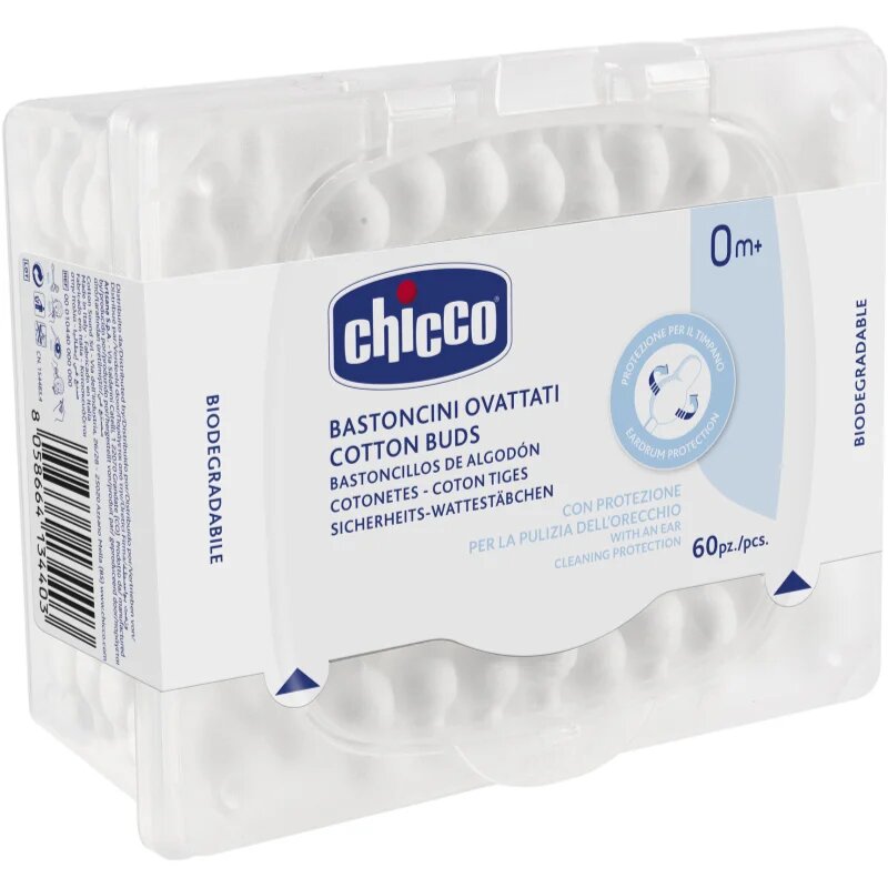 Chicco Cotton Buds клечки за уши за деца 60 бр.