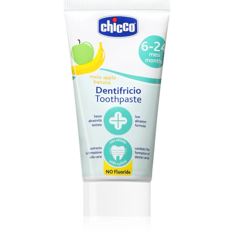 Chicco Fluoride-Free Toothpaste 6-24m паста за зъби без флуорид за деца Apple-Banana 50 мл.