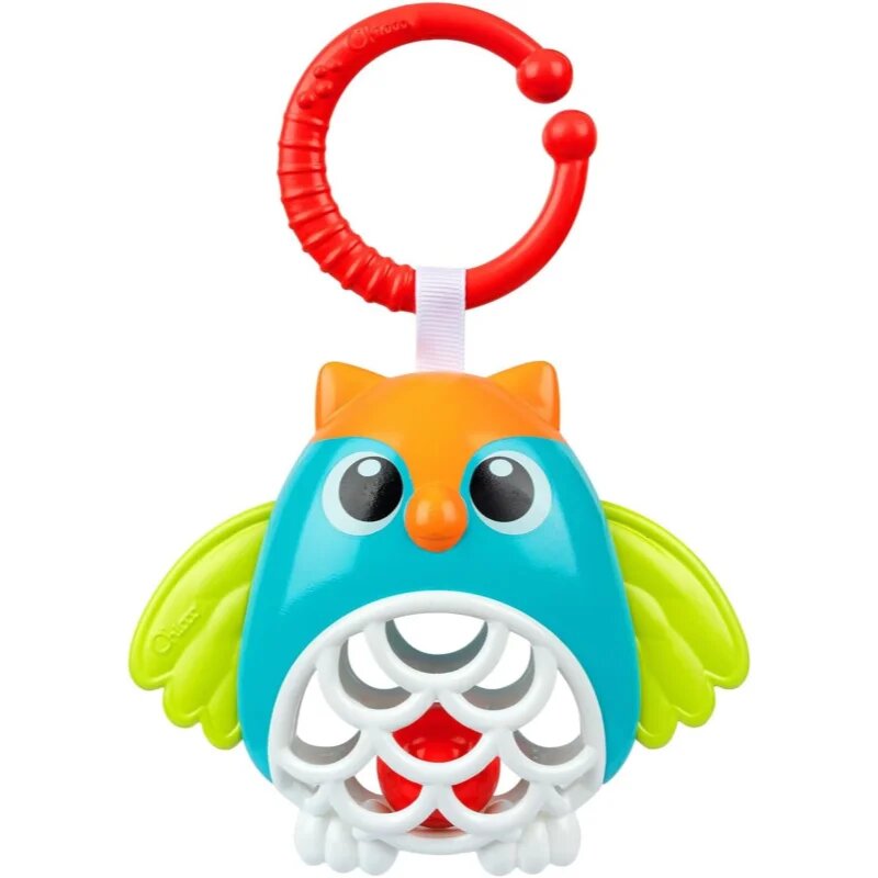 Chicco Owl Rattle контрастна играчка за окачане с дрънкалка 1 бр.