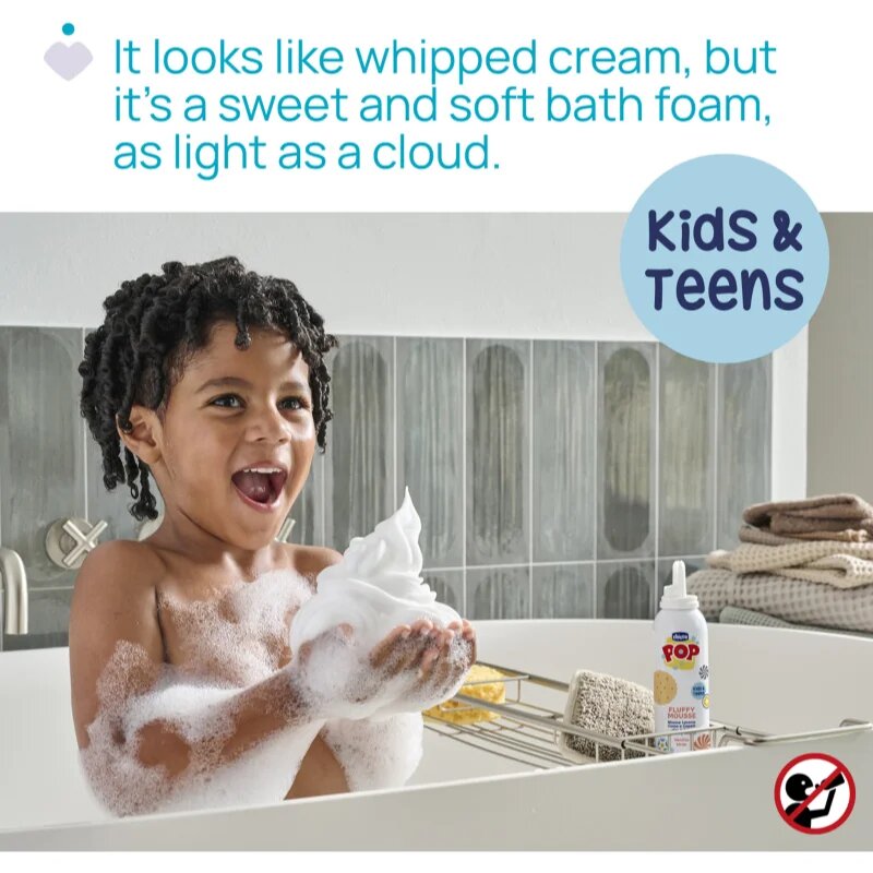 Chicco POP Fluffy Mousse Hair and Body пяна за тяло и коса Vanilla wrap 200 мл.