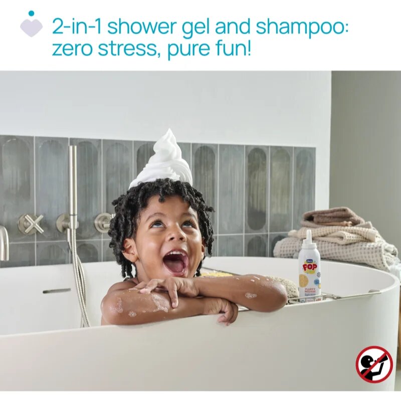 Chicco POP Fluffy Mousse Hair and Body пяна за тяло и коса Vanilla wrap 200 мл.