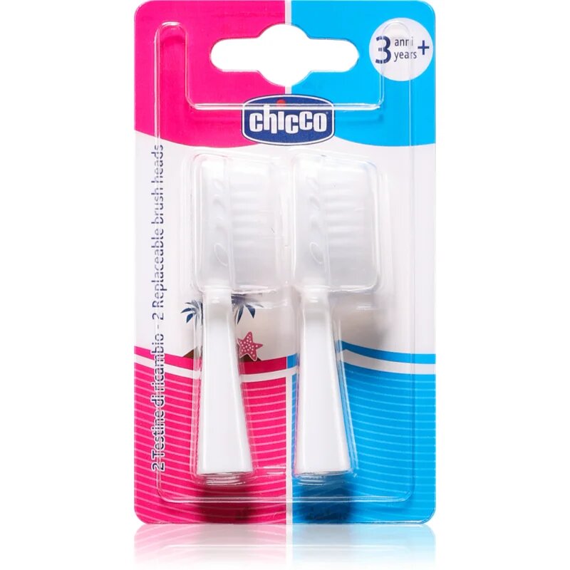 Chicco Replaceable Brush Heads 3y+ резервни глави за четка за зъби 2 бр.